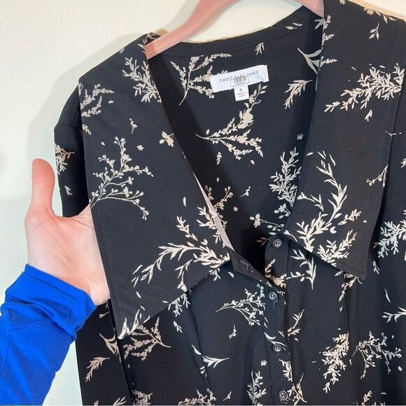 ✨ Sweet Baby Jamie Collared Button Up Dress Black 8 - Picture 4 of 15